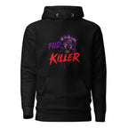 The Fud King Killer Skull Crypto Graphic Hoodie - front view black