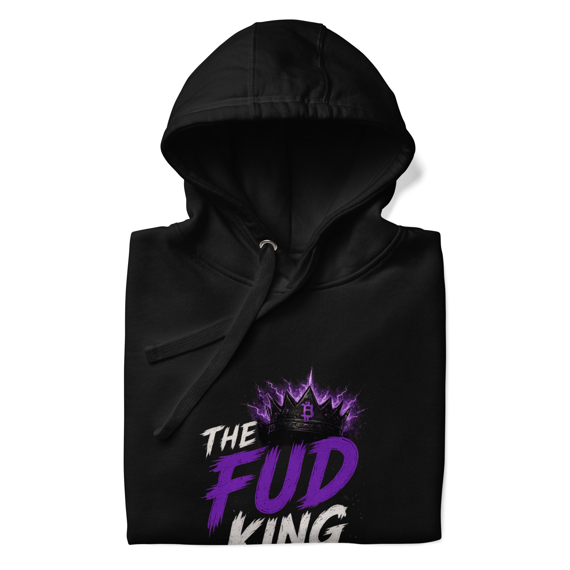 The Fud King Crypto Graphic Hoodie - front view white