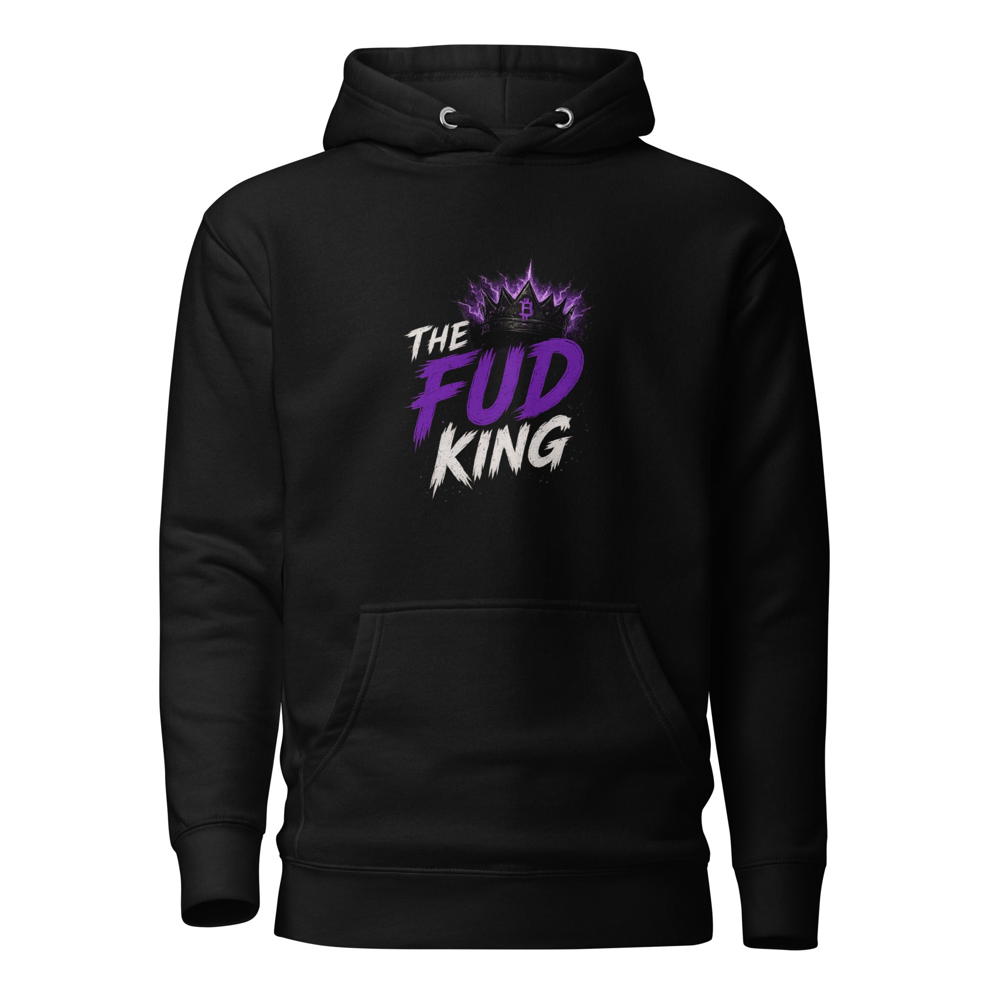 The Fud King Crypto Graphic Hoodie - front view black