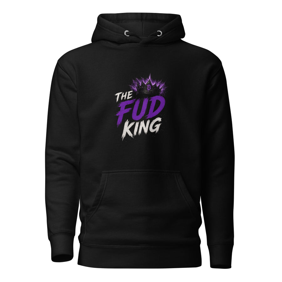 The Fud King Crypto Graphic Hoodie - front view black