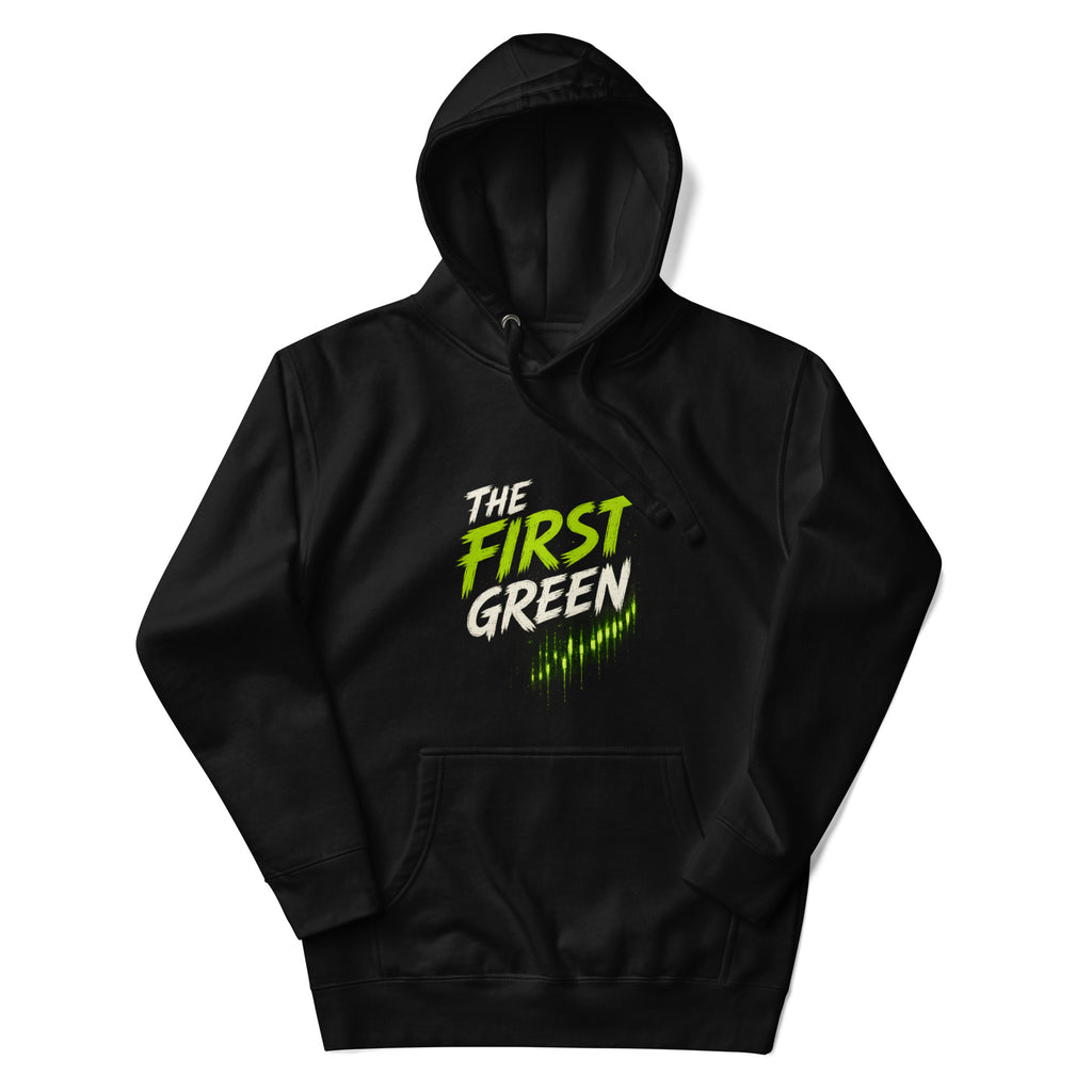 The First Green Crypto Graphic Hoodie - back view