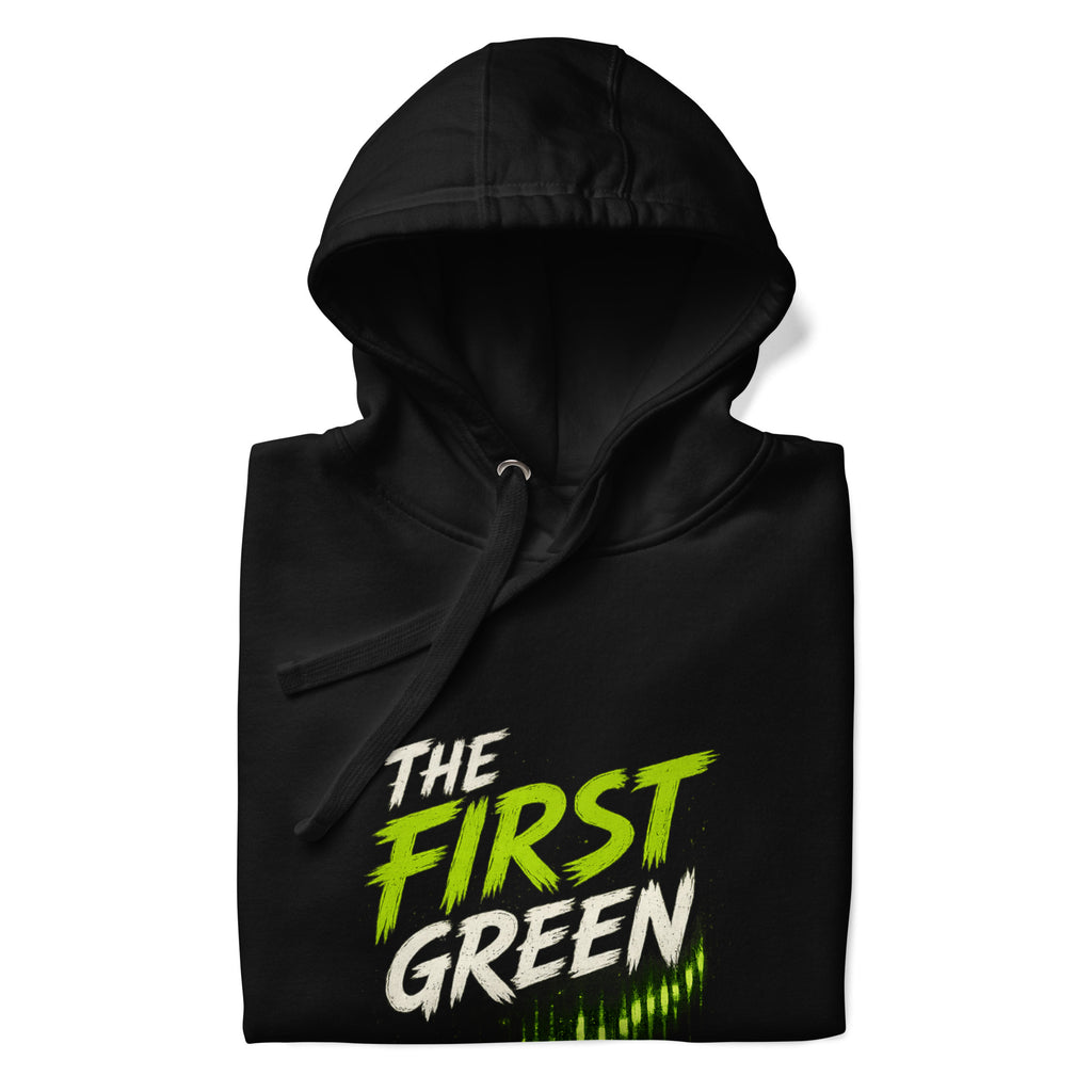The First Green Crypto Graphic Hoodie - front view white