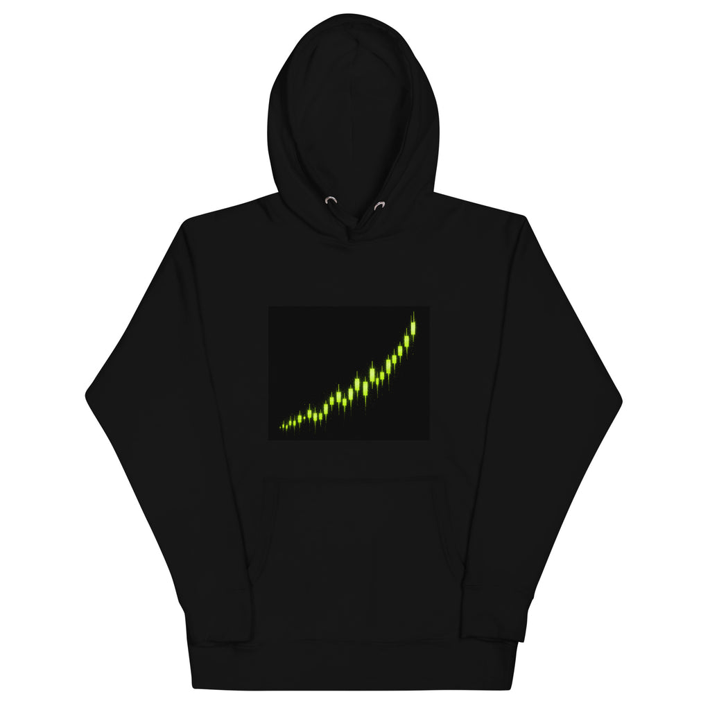 Bull Run Candlestick Crypto Graphic Hoodie - back view