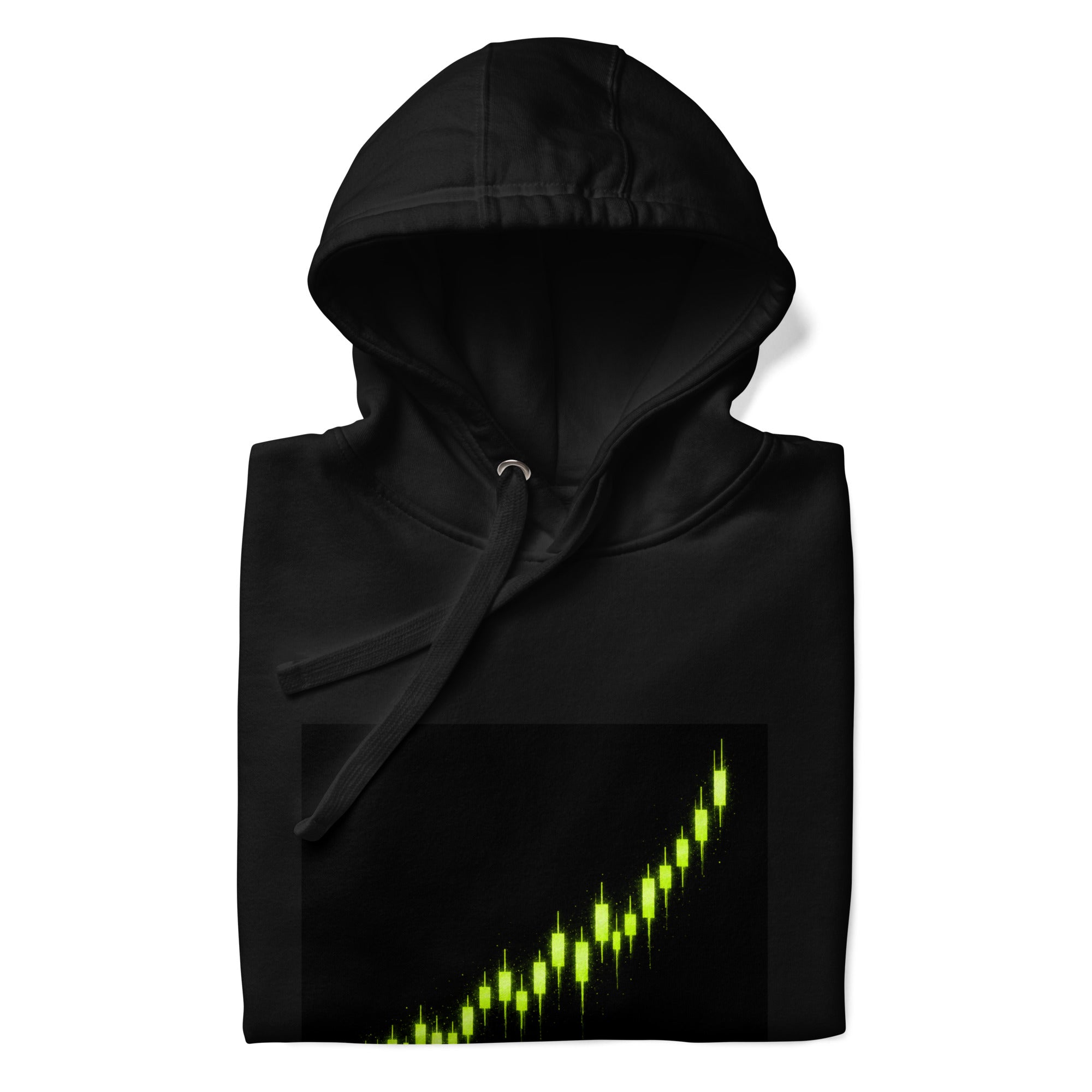 Bull Run Candlestick Crypto Graphic Hoodie - front view white