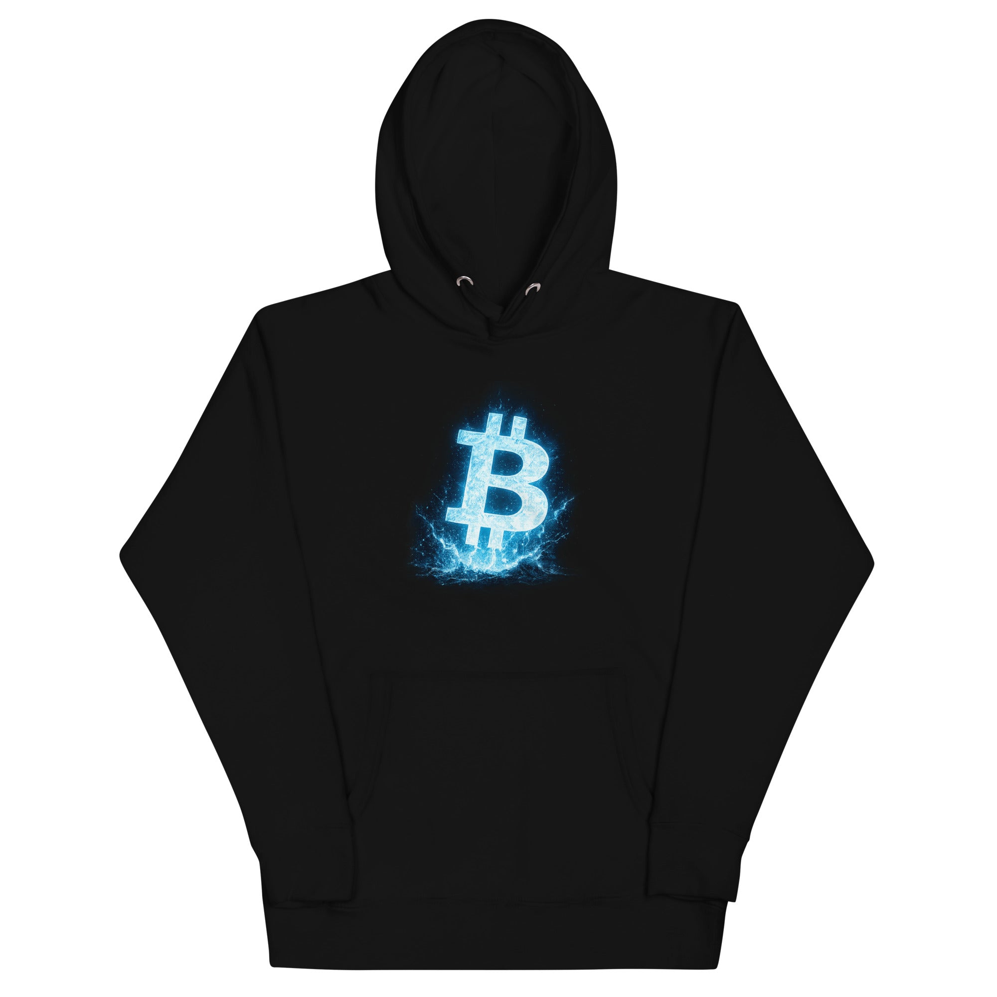 Bitcoin Electric Neon Crypto Graphic Hoodie - back view