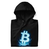 Bitcoin Electric Neon Crypto Graphic Hoodie - front view white