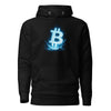 Bitcoin Electric Neon Crypto Graphic Hoodie - front view black