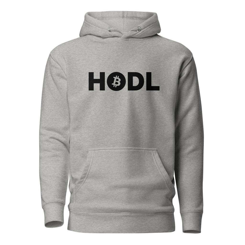 HODL Bitcoin Crypto Graphic Hoodie - front view white