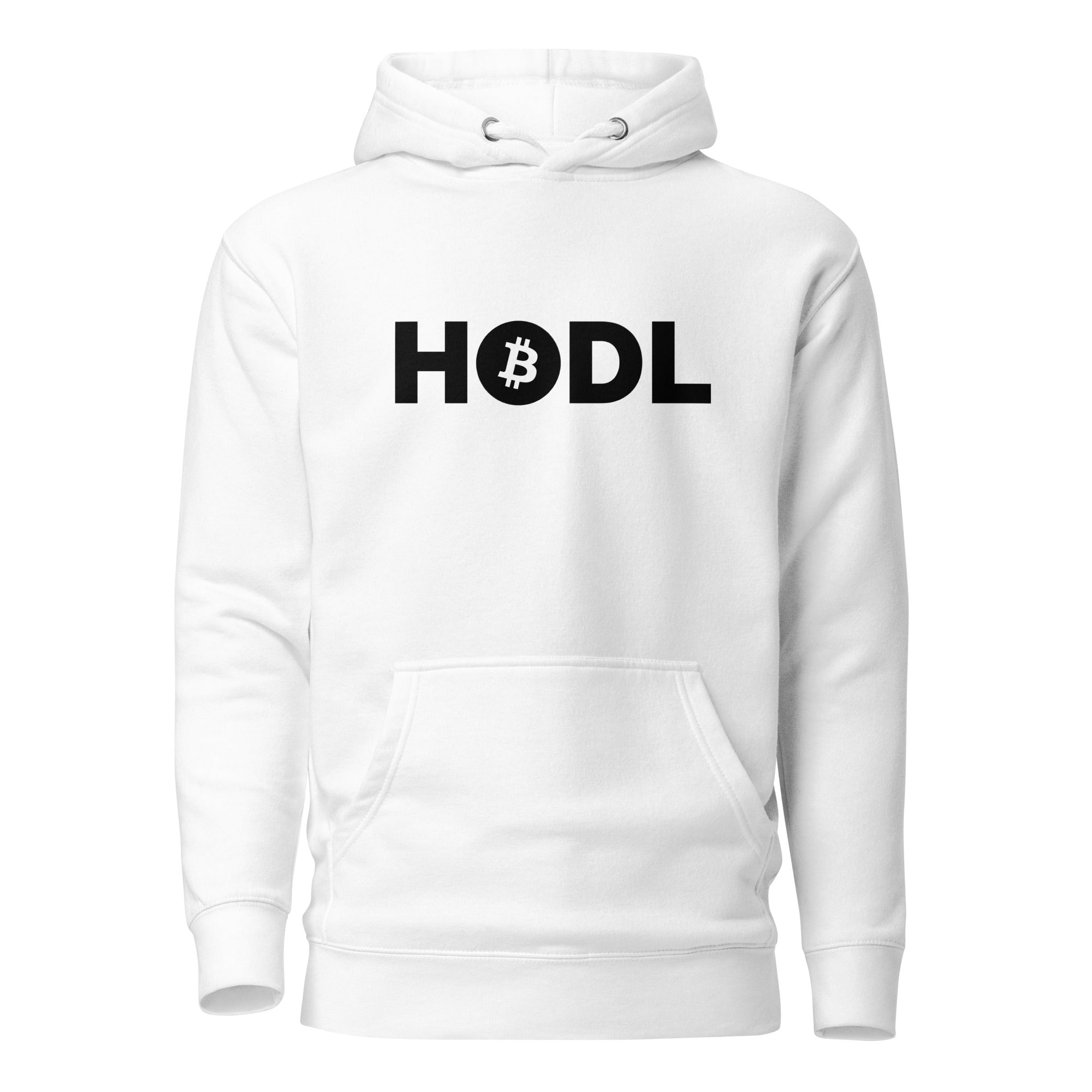 HODL Bitcoin Crypto Graphic Hoodie - front view black