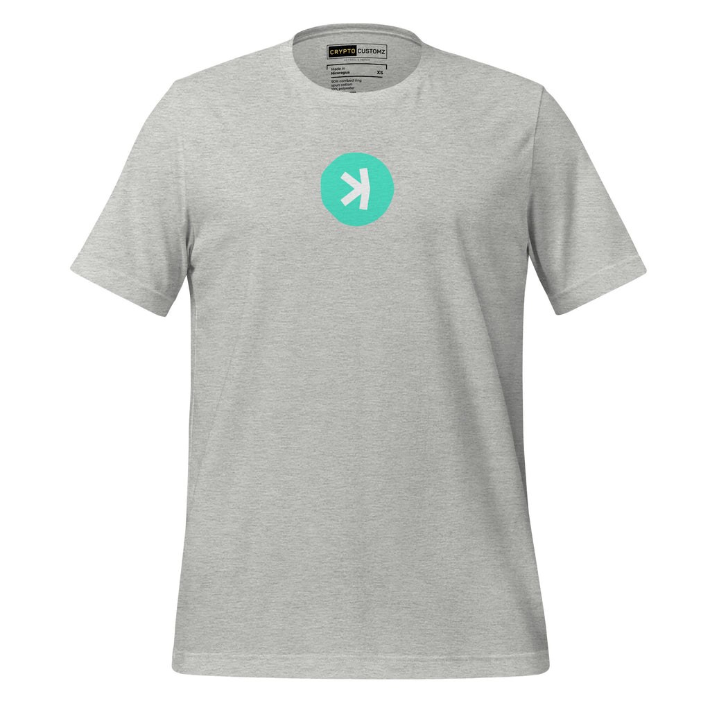 Kaspa KAS crypto tee - color options flat lay