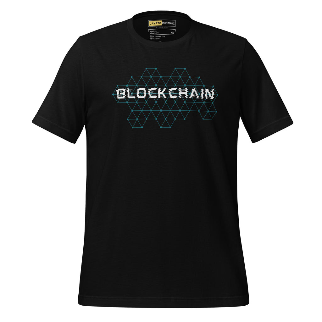 Crypto Blockchain T-Shirt - front view black