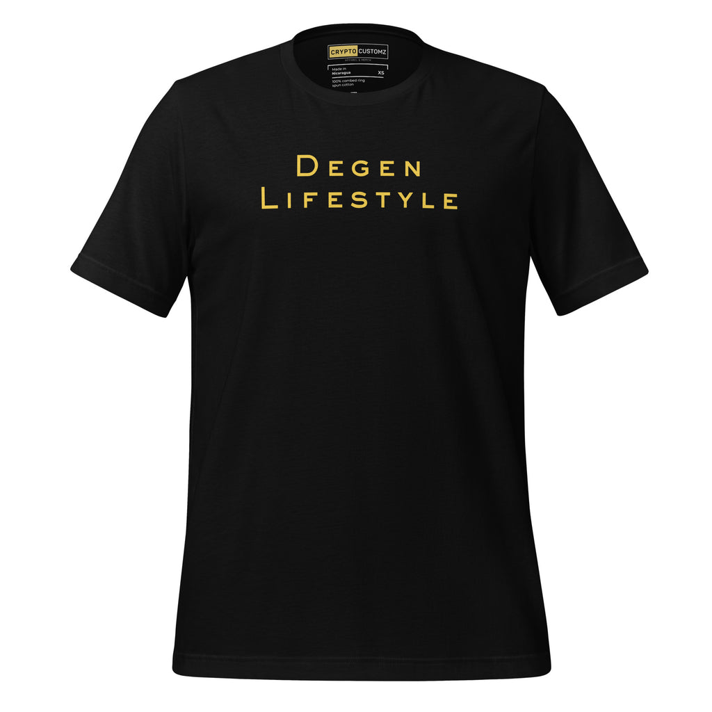 Degen Lifestyle Crypto T-Shirt - front view black