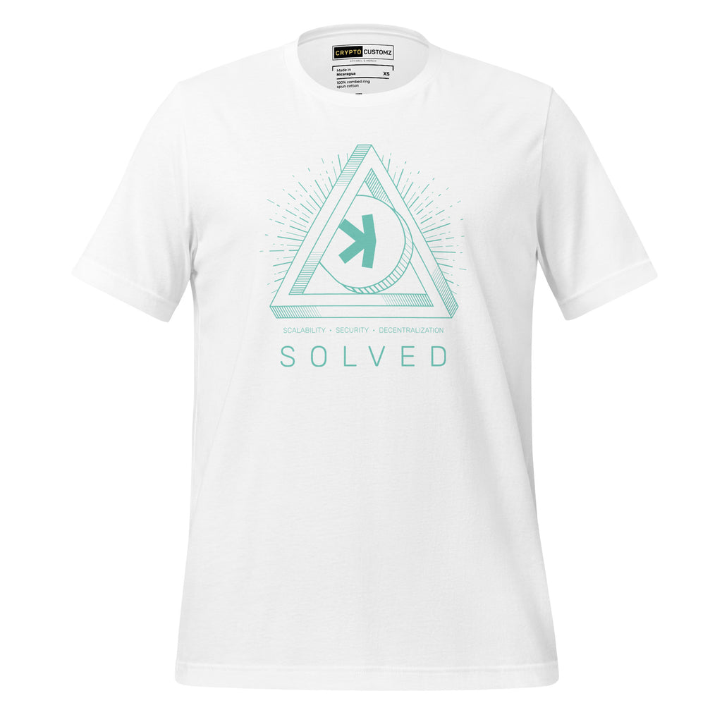 Kaspa Trilema Solved T-Shirt - front view white