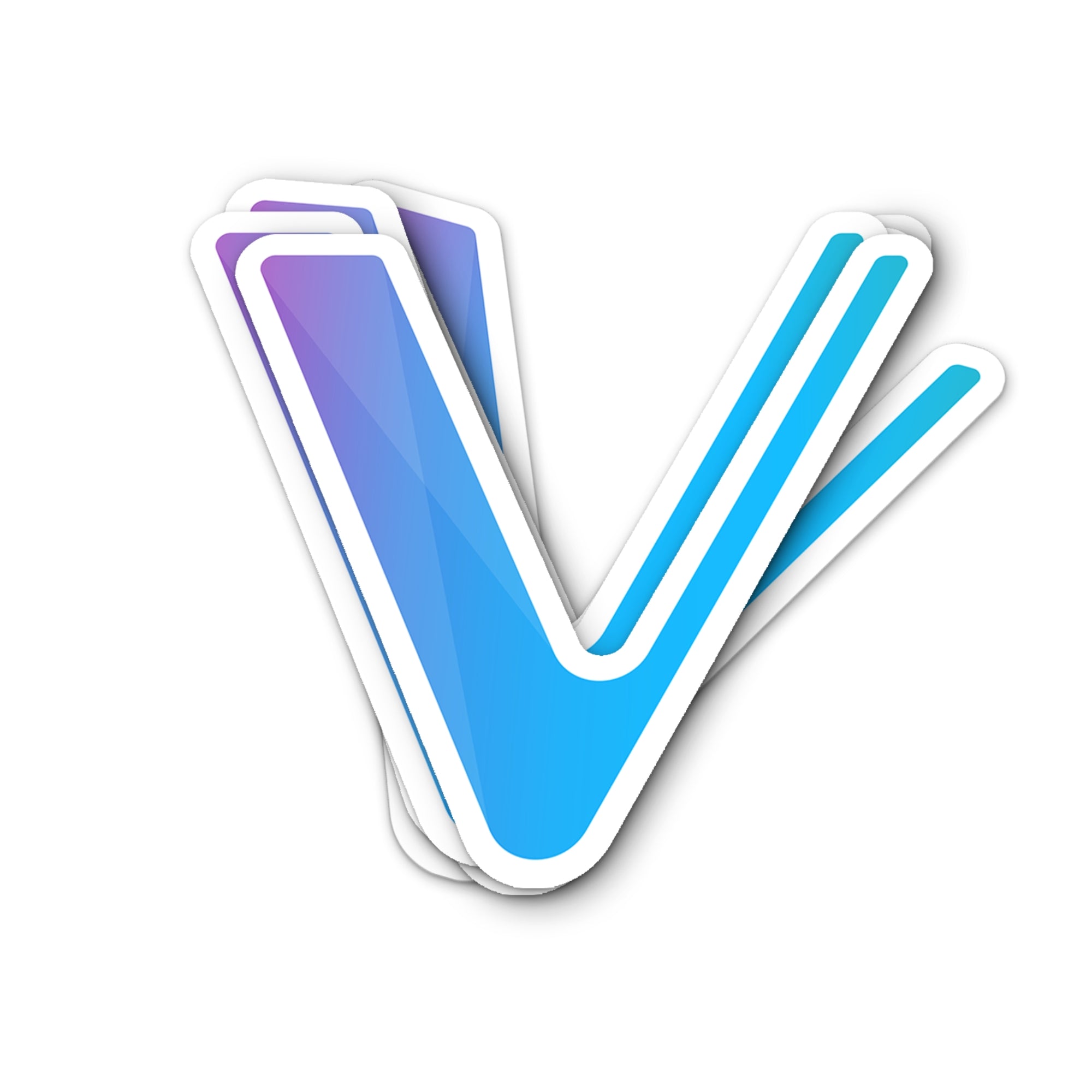 VeChain VET Logo Waterproof Vinyl Crypto Sticker - VET logo front view
