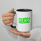 REKT crypto mug - left side view