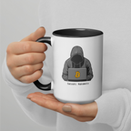 Satoshi Bitcoin crypto coffee mug - left side view