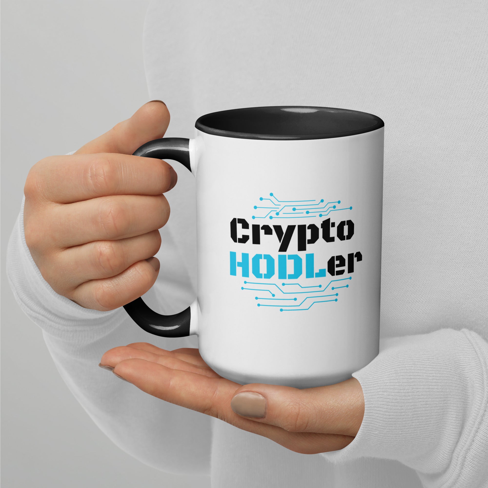 Glossy White Crypto Hodler Ceramic Coffee Mug