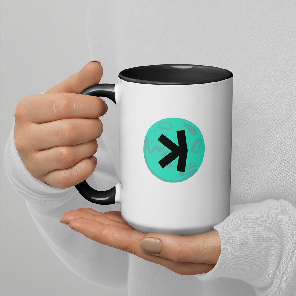 Kaspa KAS crypto coffee mug - left side view