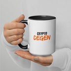 Crypto Degen Mug - left side lifestyle view
