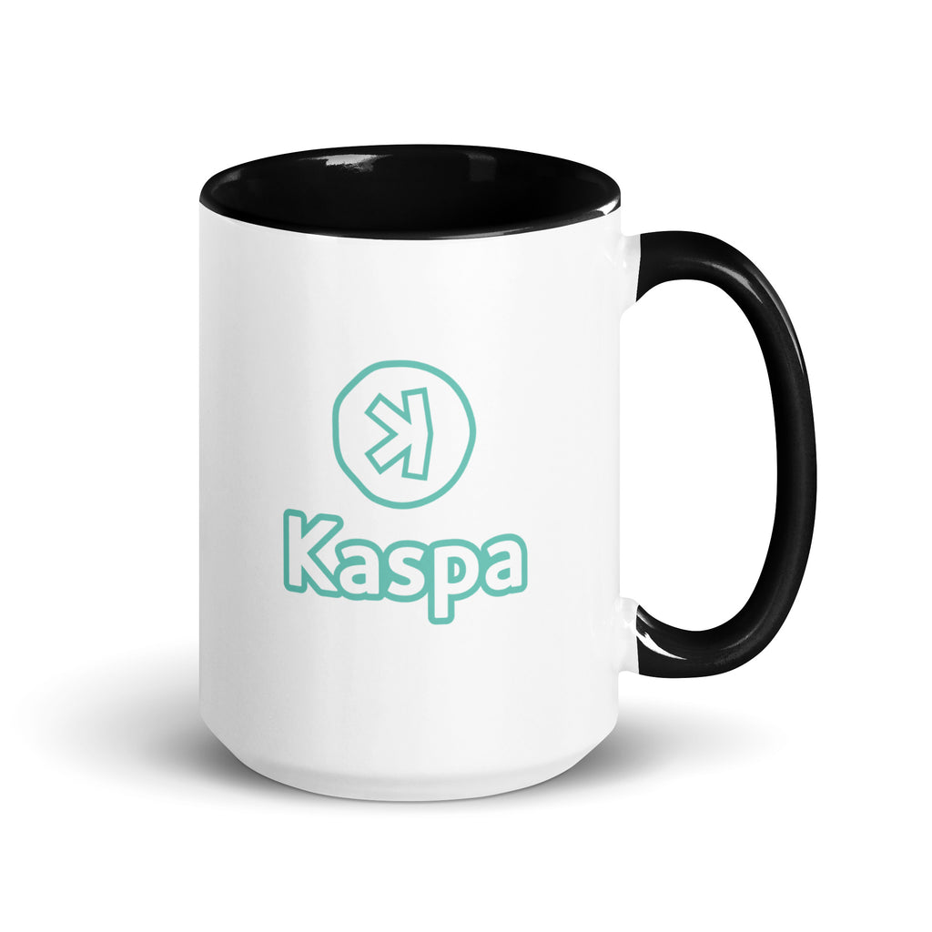 Kaspa with Text Glossy White Coffee Mug 15oz - right view