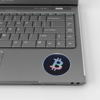 Bitcoin Holographic Sticker - applied to laptop