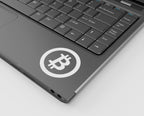 Bitcoin Cut Vinyl Decal White - size reference