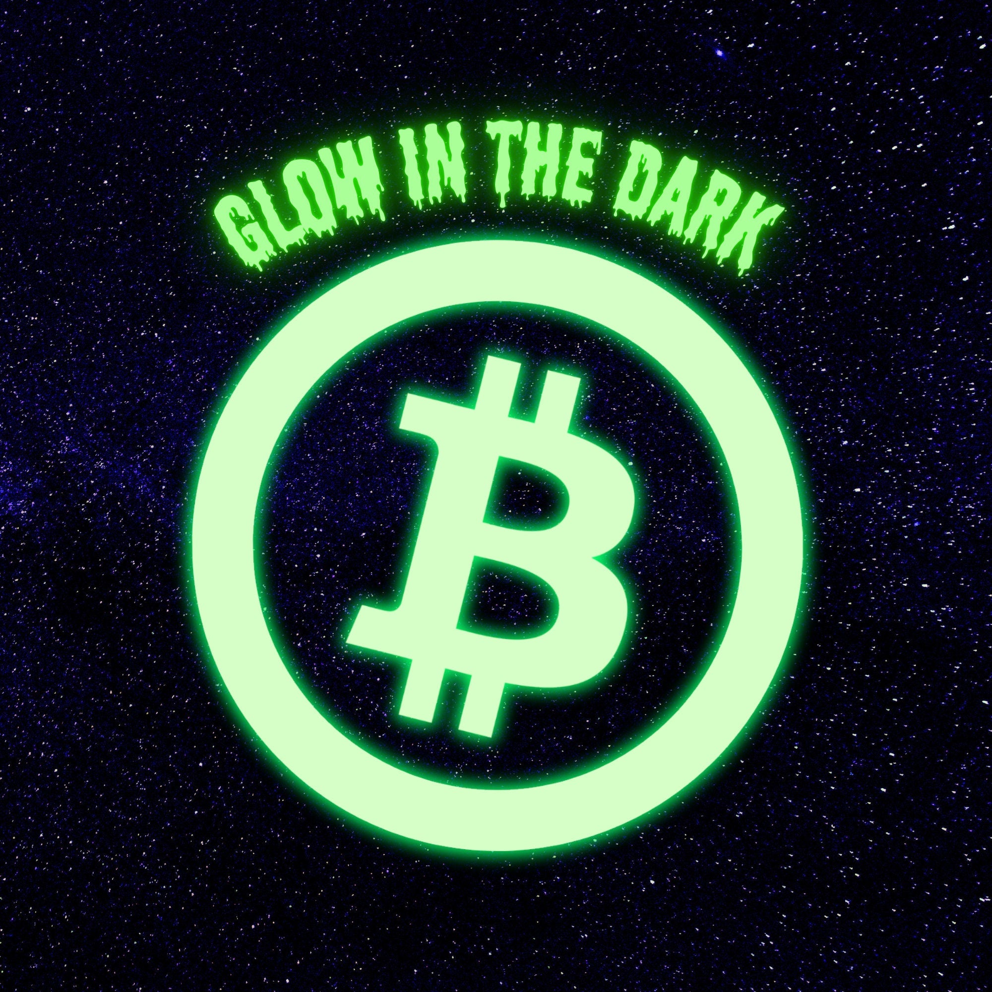 Bitcoin Glow-in-the-Dark Vinyl Decal - glowing in dark