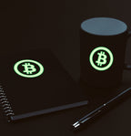 Bitcoin Glow-in-the-Dark Vinyl Decal - normal light view